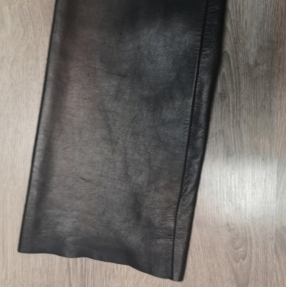 90S Banana Republic vintage leather high waist minimal straight leg pants - Picture 5 of 5